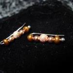 Ear Pins - Copper Freshwater Pearls With Stardust..
