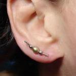 Ear Pins - Green Freshwater Pearl - Earrings -..