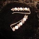 Earpins - Faceted Pale Pink Sparkly Crystals With..