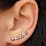 Ear Pins - Faceted Bling - Silvery Crystals And..
